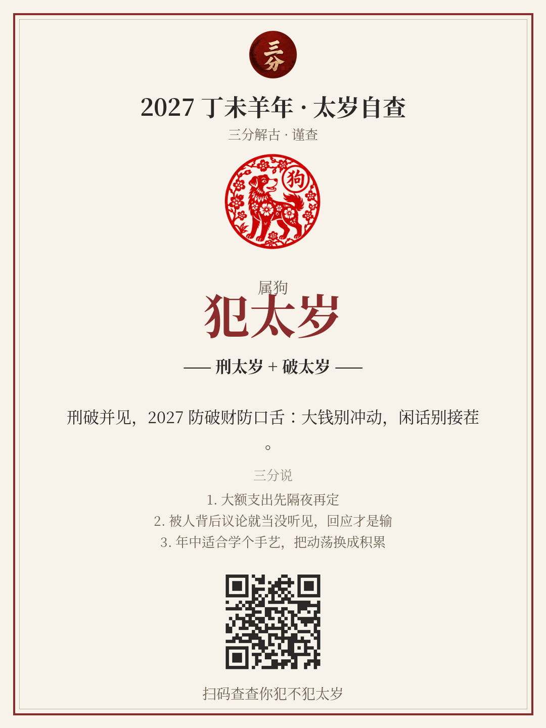 太岁自查分享卡